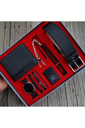 Men's Wristwatch Belt Wallet Lighter Rosary Bracelet Set deepwell-xz64 - DEEPWELL