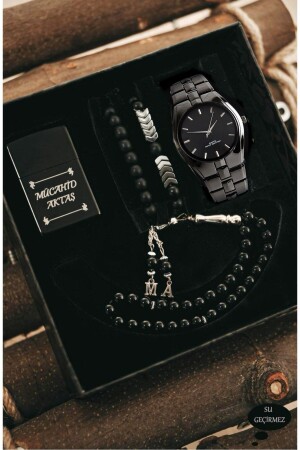 Men's Wristwatch Lighter Rosary Bracelet Set Trndgrj0011 - SPOLO