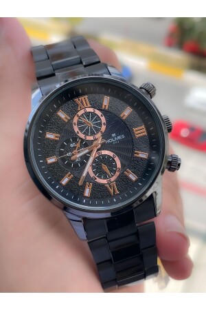 Men's Wristwatch with Black Metal Strap hlm58978 - holmes hill