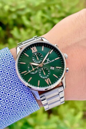 Men's Wristwatch with Calendar Steel Strap Steel Case Hematite Natural Stone Bracelet Gift zmdk1134 - Daniel Klein