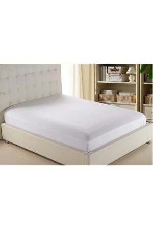 Mer-tim Combed Cotton King Size Elastic Sheet White 180*200 MERTM0074 - MERTİM