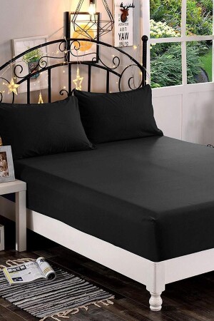 Mer-tim Cotton Ranforce Double Sheet Set Black - 240x260 - Mer-Tim Ezberbozan Ev Tekstili