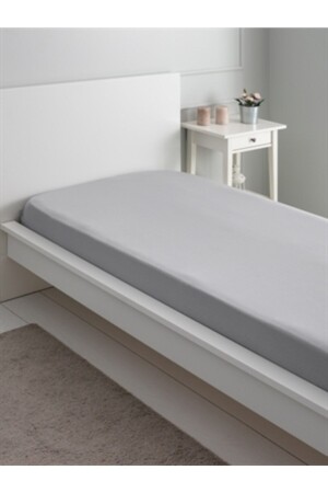 Mer-tim Single Size 120x200 Combed Cotton Elastic Sheet Light Gray MERTM000353 - mer-tim ezberbozan ev tekstili