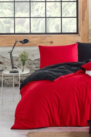 Mer-tim Single Small Size 135x200 Double Sided Duvet Cover Duvet Cover Black-red MERTM000722 - mer-tim ezberbozan ev tekstili