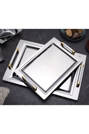 Mercan Dore 2-Piece Treat Serving and Tea Tray MRC02 - ÖZBURAK