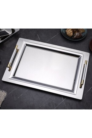 Mercan Silver Treat Serving Serving and Tea Tray 4578823761230 - ÖZBURAK