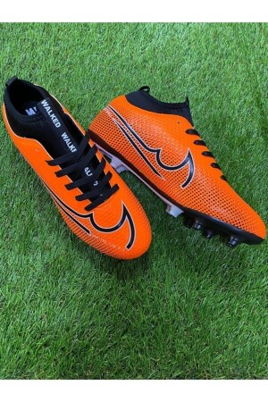 Mercur Süper Erkek Çocuk Turuncu Renk Bilekli Boğazlı Çoraplı Krampon Halı Saha Futbol Spor Ayakkabı - Walked