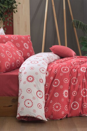 Merlot Fancy Poplin Single Duvet Cover Set V1 3163780001 - Sarev