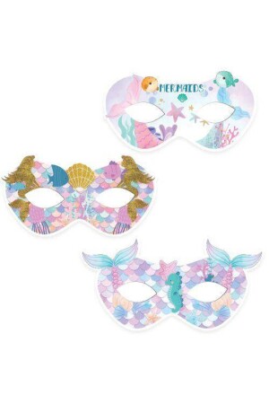Mermaid Paper Mask 6 Pieces - Parti Dükkanım