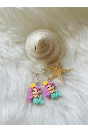 Mermarid Mermaid Silver Plated Children's Hook Earring - !silver Plated! - 1Parçamavi