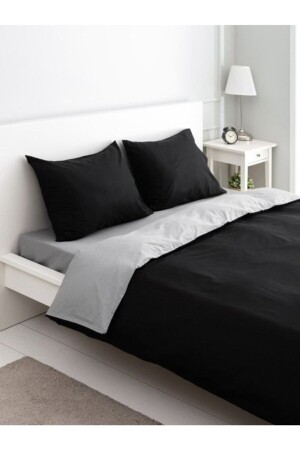 Mertim Cotton Ranforce Single Small Size 135x200 Double Sided Duvet Cover Duvet Cover Black-gray MERTM000721 - mer-tim ezberbozan ev tekstili