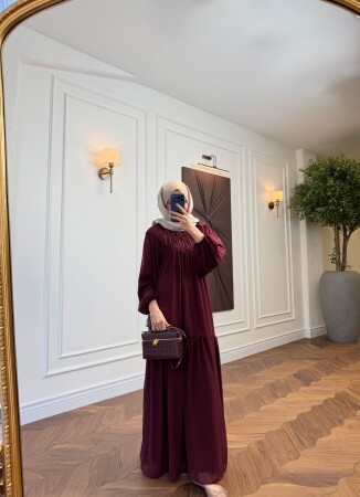 Merva Elbise - Bordo - Duendeca