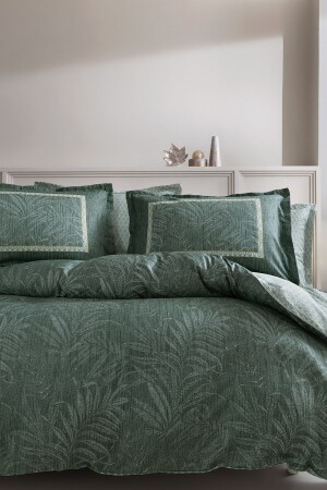 Mervin Battal Boy 100% Cotton Satin Duvet Cover Set - Adaçayı - Yataş