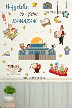 المجمع المسجد الأقصى المخصصة للرمضان غرفة الأطفال لزيين المنزل مجموعة الملصقات - فلسطين رمضان 20 × 100 - Think And Print