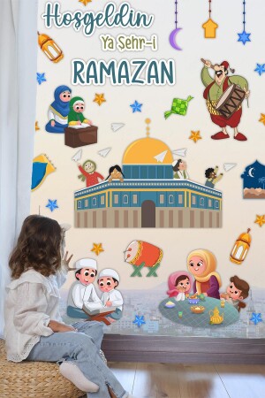 Mescid-i Aksa Temalı Ramazan Ayı Çocuk Odası Ev Süsleme Sticker Seti, Mescid-i Aksa Filistin Ramazan R28 - MSticker