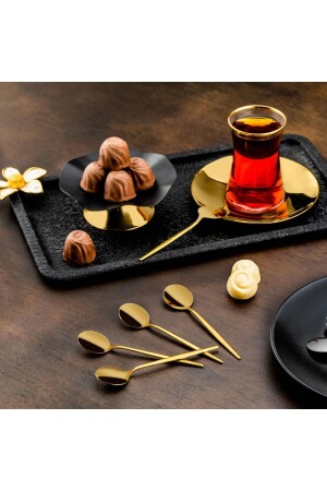 Mess 6-Piece Tea Spoon Titanium Gold EVİMALEM3394 - ÖZLİFE
