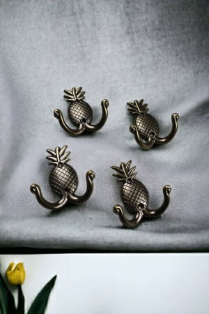 Metal Antique Yellow Pineapple Hanger Coat Rack Hanger Behind Door Hanger - Entrance Hanger - Wall Mounted Hanger - Dizayn House