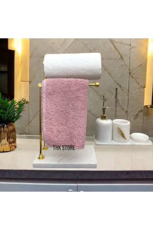 Metal Bathroom Hand Towel Holder Paper Towel Holder Stand with Marble Legs - Thk Store