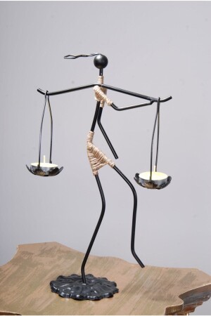 Metal Black Decorative Female Figure Candle Holder - Genel Markalar