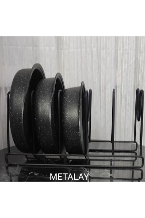 Metal black Pan and Pot Lid Organizer Pan Organizer - Metalay