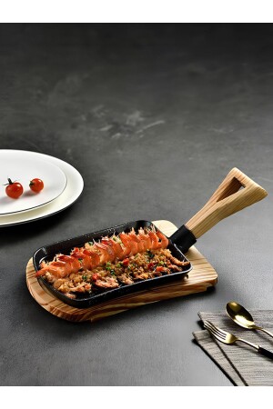 Metal Casting Flatbread Pancake Shovel Model Bamboo Plate Grill Pan Presentation Pan - Vadi
