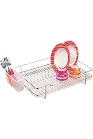 Metal Clover Stainless Chrome Dish Rack Countertop Dish Drying Basket - Ece