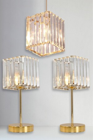 Metal Crystal Glass Pendant Lamp Chandelier and Lampshade Set Bedroom Lampshade Living Room Chandelier AAG999AH223 - Art&Gift