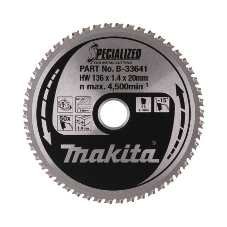 Metal cutting disc MAKITA 136x20x1.4mm 50T - Makita Accessories
