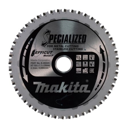 Metal cutting disc MAKITA Efficut 150x20x1.1mm Z48 - Makita Accessories