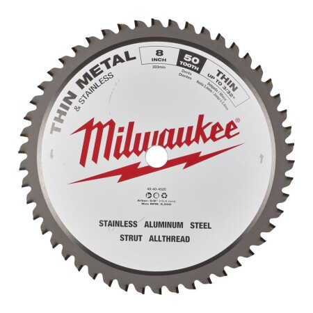 Metal cutting disc MILWAUKEE 203x1.8x15.8 50T - Milwaukee Accessories