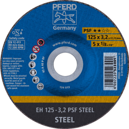 Metal cutting disc PFERD EH125-3.2mm PSF Steel - Pferd