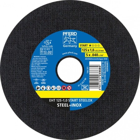 Metal cutting disc PFERD EHT125-1.0 Steelox - Pferd