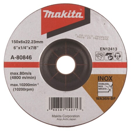 Metal grinding disc MAKITA 150x6 RST (Inox) - Makita Accessories
