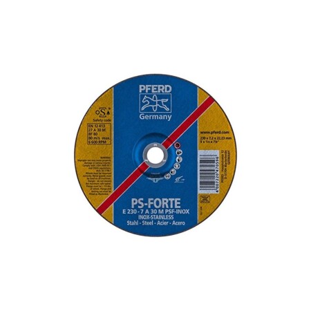 Metal grinding disc PFERD PSF INOX E230-7 A30 M - Pferd