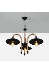 Metal Halat 3'lü Avize - Siyah 07XDL380 - D-light