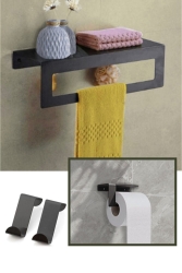 Metal Havluluk Arkası Askılı Ve Tuvalet Kağıdı Tutucu Set 2 li HDA003 - Hobi Demir Sanat