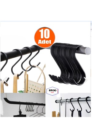 Metal Hook - S Hook - Es Hook - Bathroom Hook - Kitchen Hook - Iron Hook (black) - Broohome