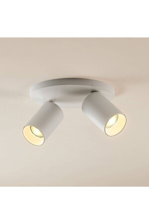 Metal Modern Spor 2 Lİ Beyaz Mafsallı Led Spot Avize Günışığı Ampullü RY802117sy - Rsylight