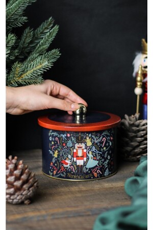 Metal Multi-Purpose Textured Storage Container, Decorative Storage Box 14 Cm, Tales Nutcracker ER141 - Evle