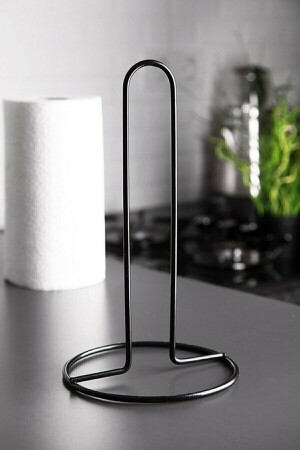 Metal Paper Towel Holder Filled Steel Black Coated Upright Towel Napkin Holder Compatible with Standard and Large Size Rolls - Kitchen Store