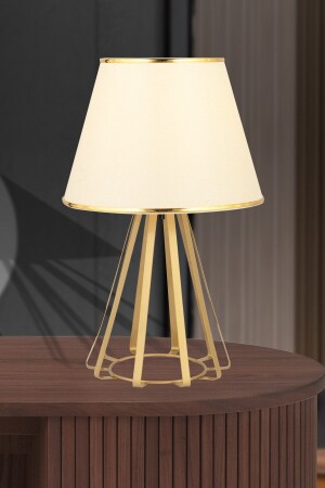 Metal Plain Antique Lampshade Gold Piping - Cream - Nisaluce