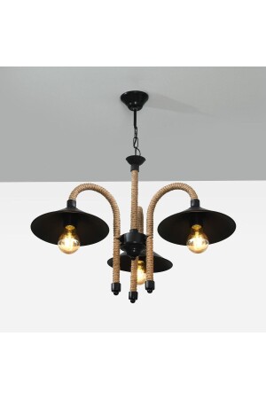 Metal Rope 3-Piece Chandelier - Black 07XDL380 - D-light