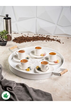 Metal Serving Tray with Wooden Handles 37cm, Coffee Tray, Presentation Tray (CACTUS PRINTED) LN1026 - Lin Metal