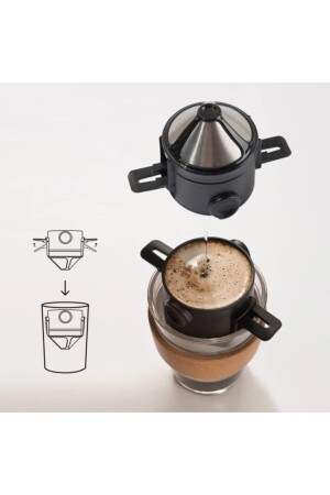 Metal Taşınabilir Kahve Demleme Hunisi dripper01 - icafilas