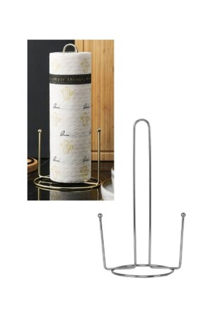 Metal Upright Paper Towel Holder Table Top Vertical Napkin Roll Holder - Ezmk Ev Gereçleri