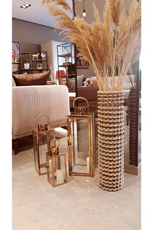 Metal Wire Mesh Braided Decorative Vase 60 Cm - Dekopano