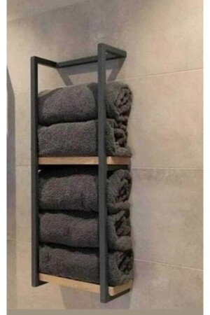 Metal Wood Bathroom Towel Rack Organizer - Umuthomedesing
