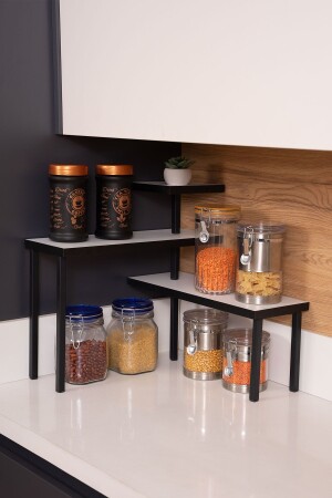 Metal Wooden Kitchen Bathroom Corner Shelf Organizer Multi-Purpose Shelf 3 Tiers Kitchen Shelf - Milonsa