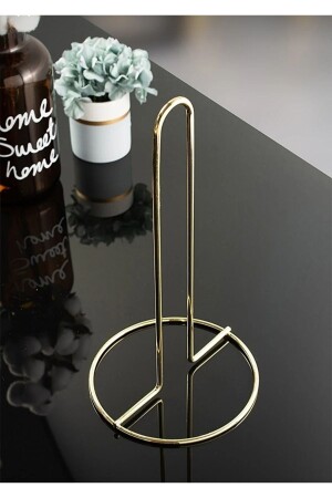 METALAY Metal Paper Towel Holder Filled Steel Gold Plated Vertical Towel Napkin Holder - Metalay