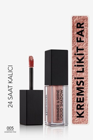 Metalik Likit Göz Farı (PEMBE) - Shimmer & Shine Liquid Shadow - 005 Diamond Pink - 8682536003131 - Flormar